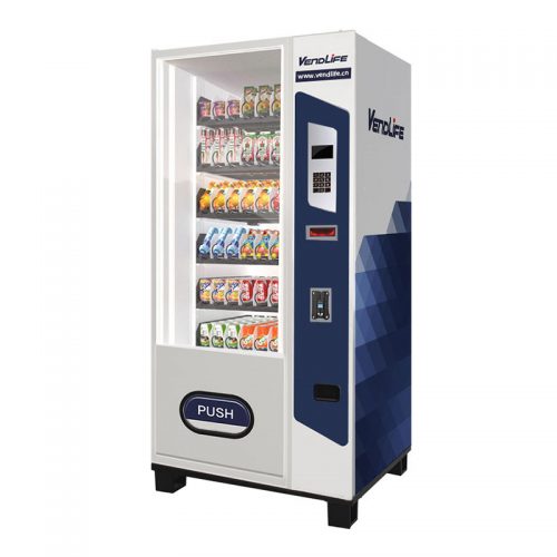 mini drink vending machine with coin and bill payment