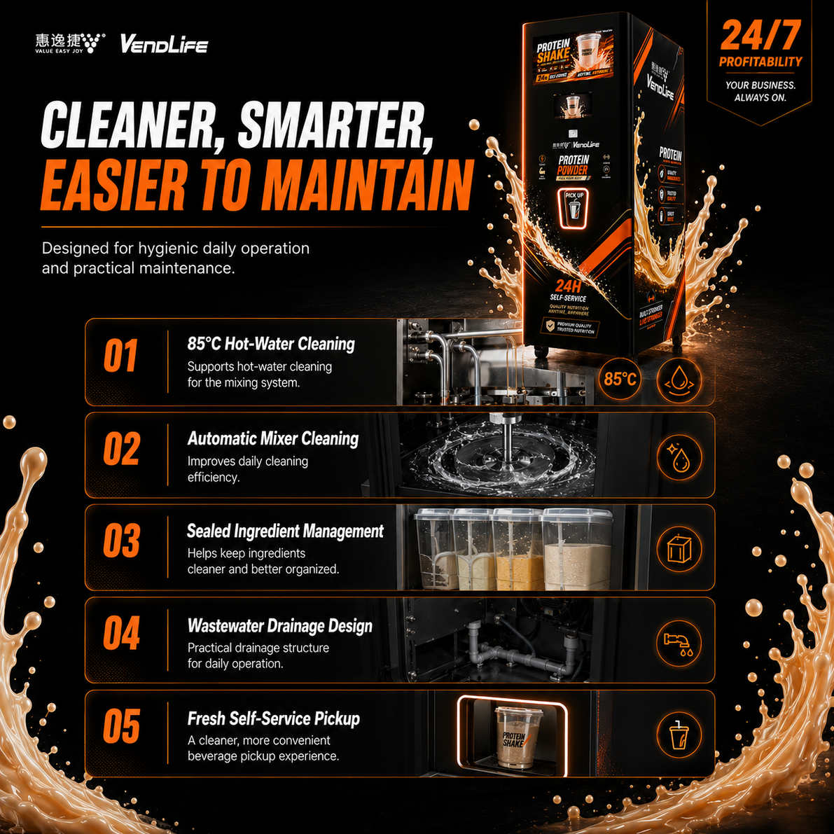 protein shake vending machine 7 VENDLIFE Innovative Gym 24/7 Operation Protein Shake Vending Machine Keep Fit Smart Touch Screen Milkshake Vendo Machine