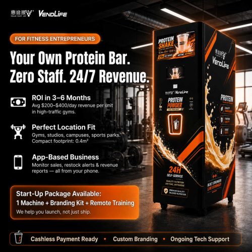 VENDLIFE Innovative Gym 24/7 Operation Protein Shake Vending Machine Keep Fit Smart Touch Screen Milkshake Vendo Machine