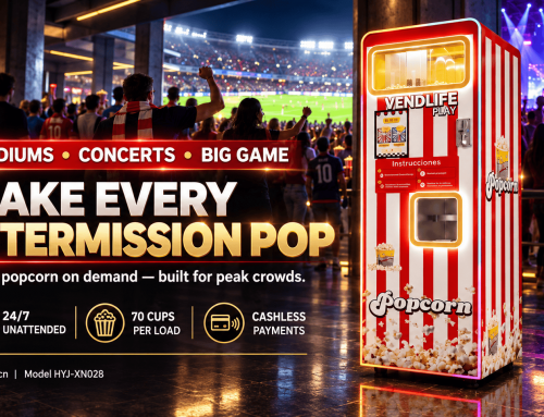 Automatic Popcorn Vending Machine for Stadiums, Concerts & Big-Game Nights